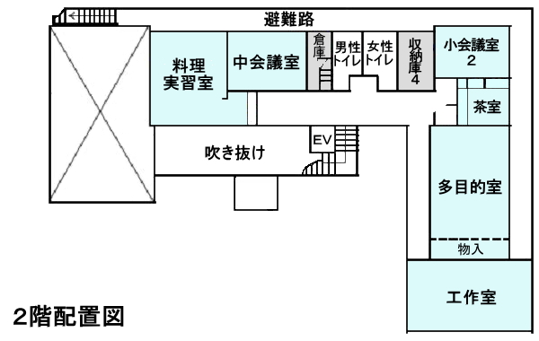 相原公民館　２階配置図